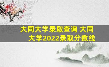 大同大学录取查询 大同大学2022录取分数线